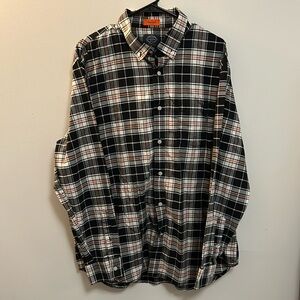 St. John’s Bay Black Plaid Comfort Flex Button Down Shirt